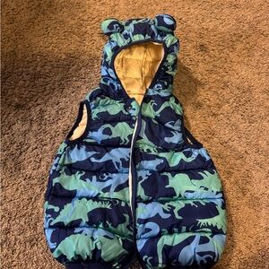 Kids' Dinosaur Puffer Vest with Hood